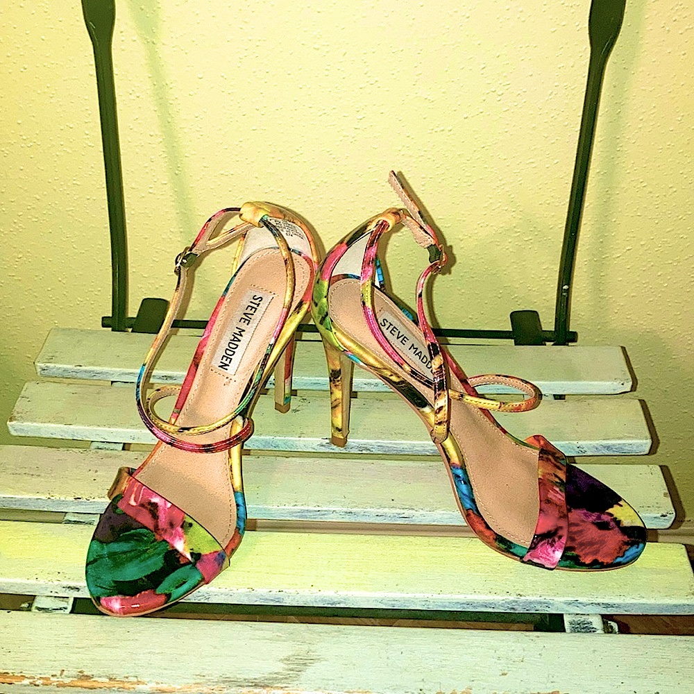 Steve Madden Multicolor Floral Strappy Heels